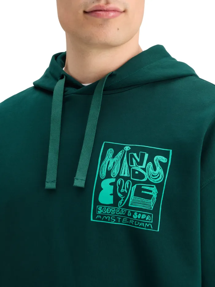 LOOSE FIT ARTWORK HOODIE Cypress Green Men Scotch and Soda Sweatshirts and Hoodies LOOSE FIT ARTWORK HOODIE Cypress Green Men Scotch and Soda Sweatshirts and Hoodies