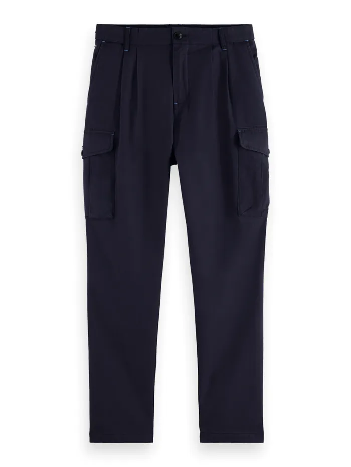 LOOSE TAPERED PLEATED COTTONTENCEL CARGO Night Men Scotch and Soda Pants