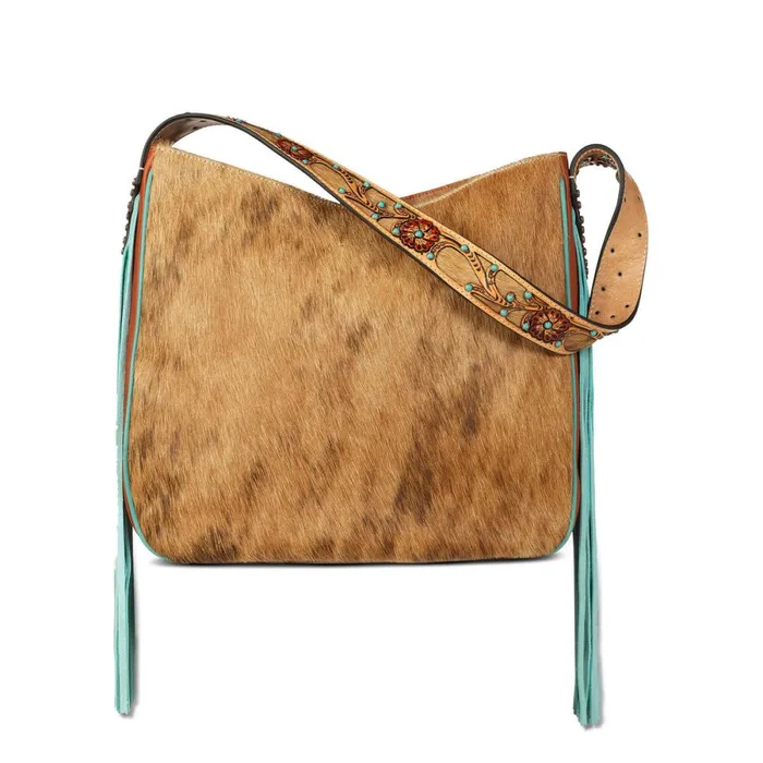 Lorelei Shoulder Bag Tan Calf Hair Women Ariat Bags and Wallets