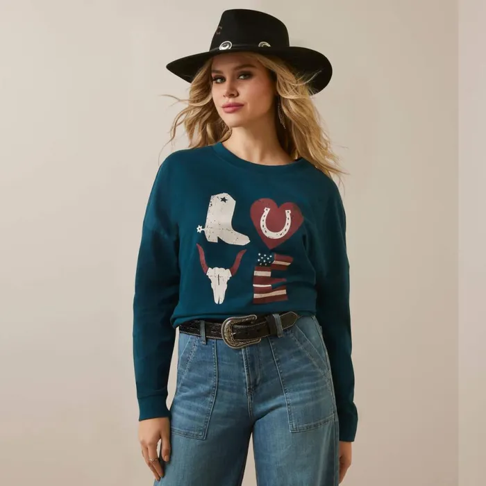 Love Oversized Tee Reflecting Pond Women Ariat TShirts and Tops
