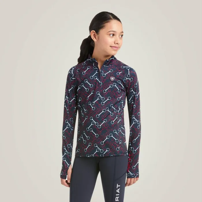 Lowell 20 14 Zip Baselayer Team Print Kids Ariat English Riding Clothing