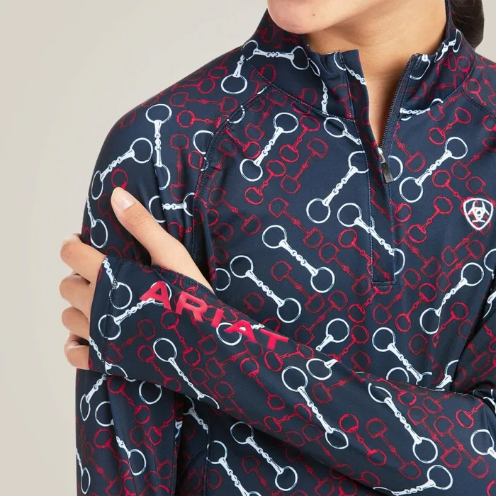 Lowell 20 14 Zip Baselayer Team Print Kids Ariat English Riding Clothing