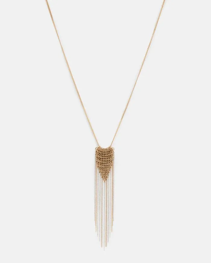 Lucila Two Tone Pendant Necklace Wrm Braswrm Slver Women AllSaints Jewelry