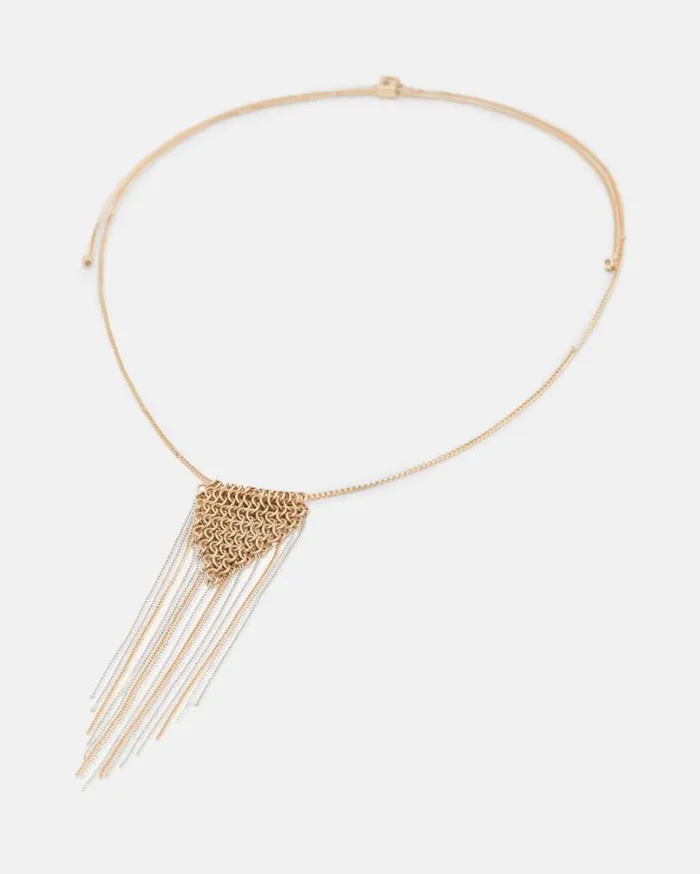 Lucila Two Tone Pendant Necklace Wrm Braswrm Slver Women AllSaints Jewelry