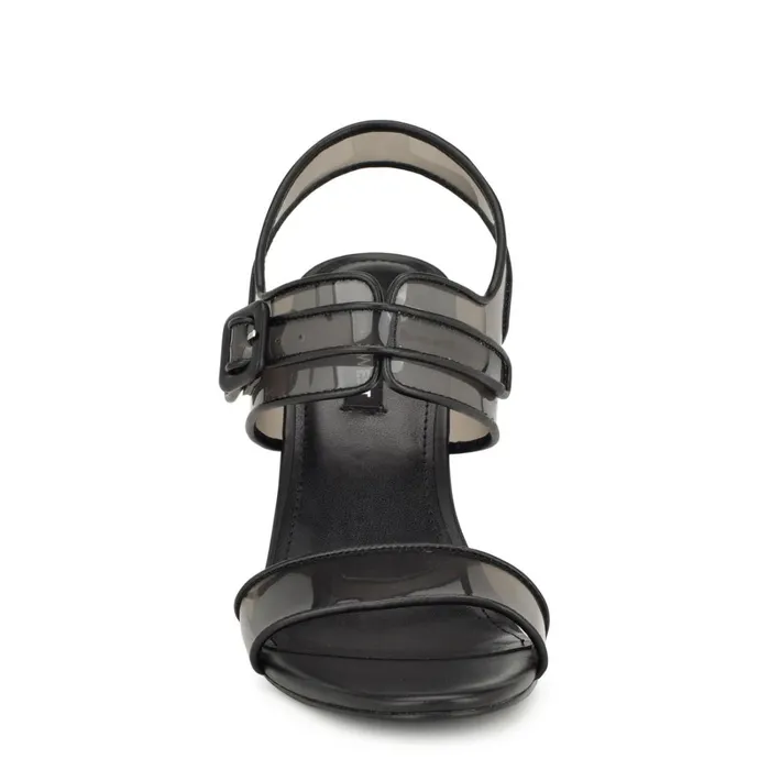 Lucile Clear Strappy Sandals Black Women Nine West High Heels Lucile Clear Strappy Sandals Black Women Nine West High Heels