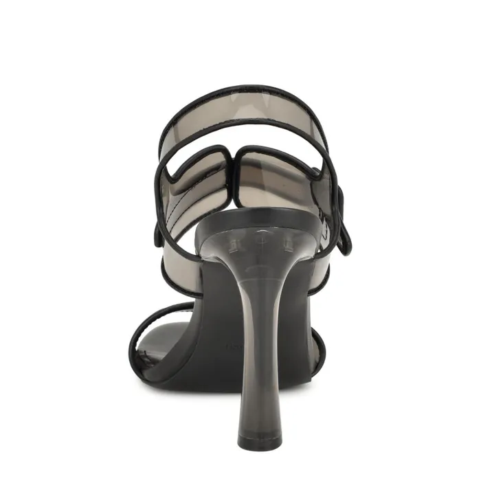 Lucile Clear Strappy Sandals Black Women Nine West High Heels Lucile Clear Strappy Sandals Black Women Nine West High Heels
