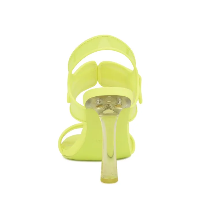 Lucile Clear Strappy Sandals Yellow Women Nine West Heeled Lucile Clear Strappy Sandals Yellow Women Nine West Heeled