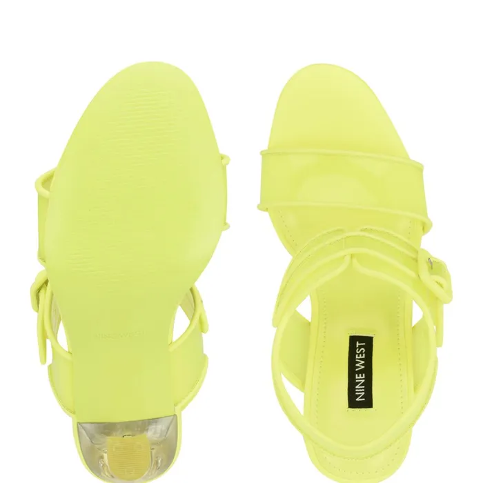 Lucile Clear Strappy Sandals Yellow Women Nine West Heeled Lucile Clear Strappy Sandals Yellow Women Nine West Heeled