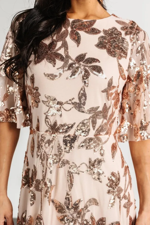 Lucy Sequin Dress Rose Gold Women Baltic Born Mother Of The Bride Lucy Sequin Dress Rose Gold Women Baltic Born Mother Of The Bride