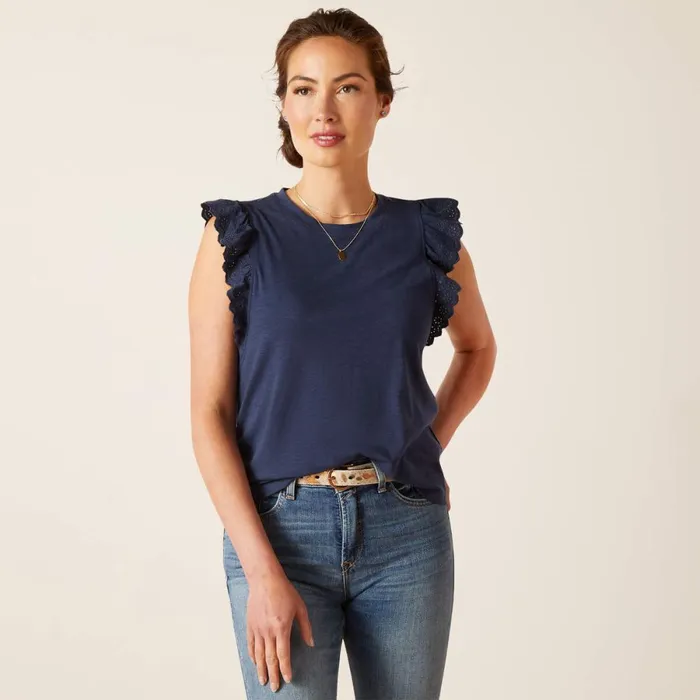 Ludlow Top Navy Women Ariat TShirts and Tops