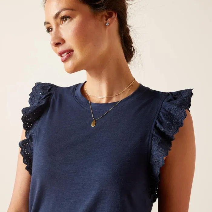 Ludlow Top Navy Women Ariat TShirts and Tops Ludlow Top Navy Women Ariat TShirts and Tops