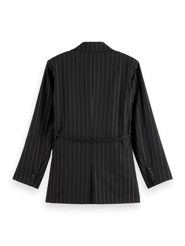 LUREX PINSTRIPE DB BLAZER Lurex Pinstripe Evening Black Women Scotch and Soda Blazers LUREX PINSTRIPE DB BLAZER Lurex Pinstripe Evening Black Women Scotch and Soda Blazers