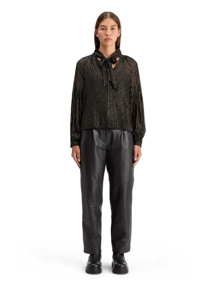 LUREX TOP WITH BOW NECK Evening Black Women Scotch and Soda Blouses and Shirts