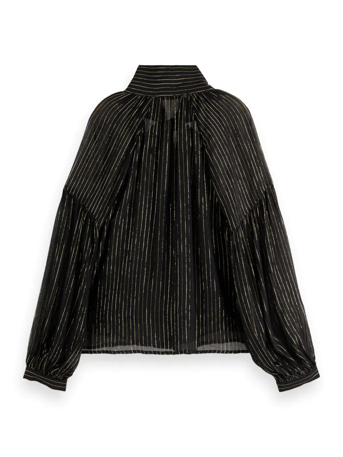 LUREX TOP WITH BOW NECK Evening Black Women Scotch and Soda Blouses and Shirts LUREX TOP WITH BOW NECK Evening Black Women Scotch and Soda Blouses and Shirts