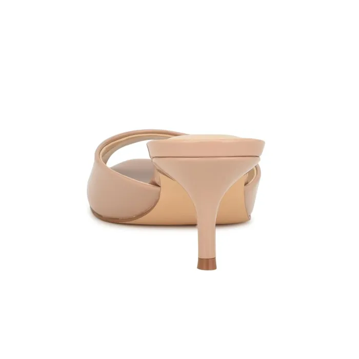 Luvlie Heeled Slide Sandals Natural Patent Women Nine West Dress Luvlie Heeled Slide Sandals Natural Patent Women Nine West Dress
