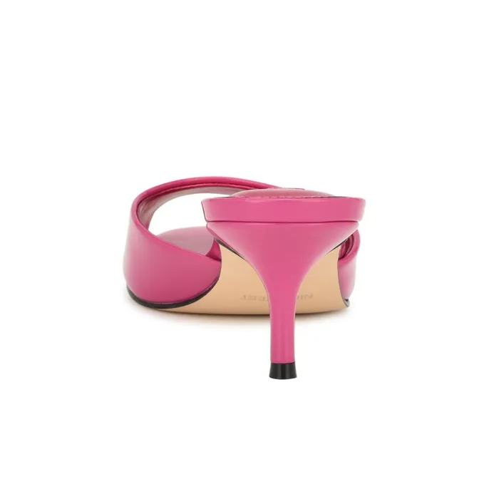 Luvlie Heeled Slide Sandals Pink Patent Women Nine West Dress Luvlie Heeled Slide Sandals Pink Patent Women Nine West Dress