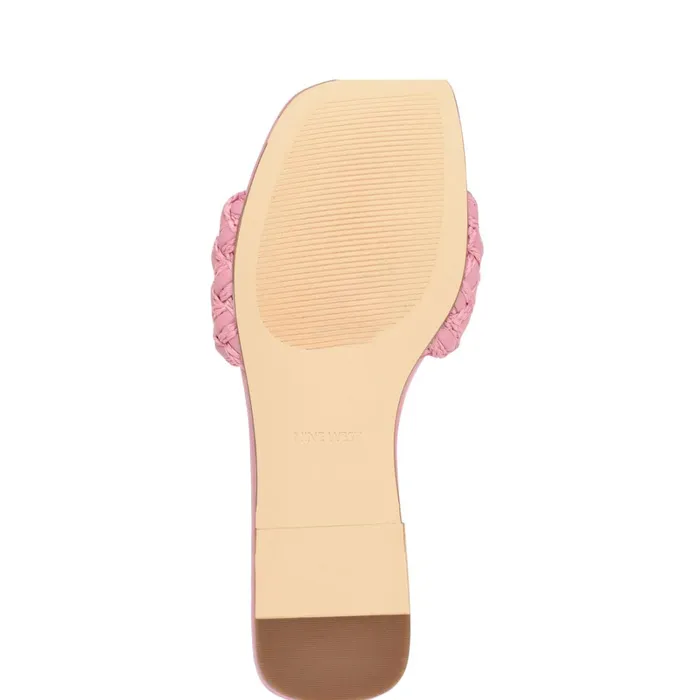 Maci Flat Slide Sandals Pink Women Nine West Low Heel Maci Flat Slide Sandals Pink Women Nine West Low Heel