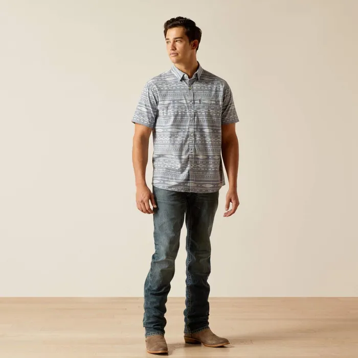 Mack Stretch Modern Fit Shirt Chambray Blue Men Ariat Button Down Shirts Mack Stretch Modern Fit Shirt Chambray Blue Men Ariat Button Down Shirts