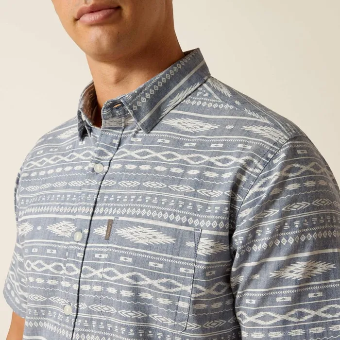 Mack Stretch Modern Fit Shirt Chambray Blue Men Ariat Button Down Shirts Mack Stretch Modern Fit Shirt Chambray Blue Men Ariat Button Down Shirts