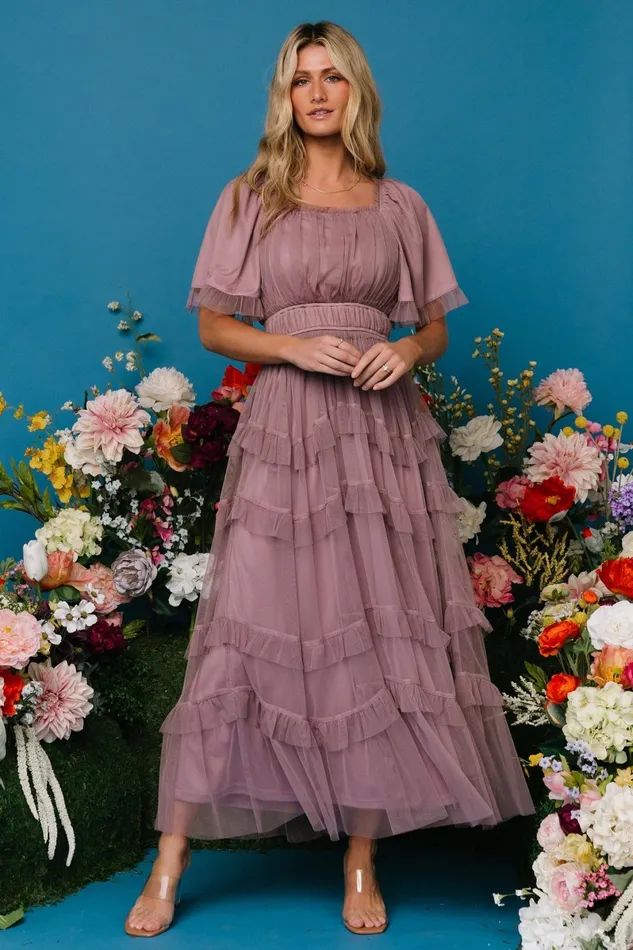 Magdalena Tulle Maxi Dress Dusty Orchid Women Baltic Born Maxi Dresses