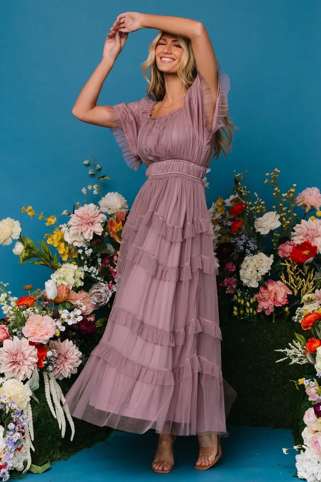 Magdalena Tulle Maxi Dress Dusty Orchid Women Baltic Born Maxi Dresses