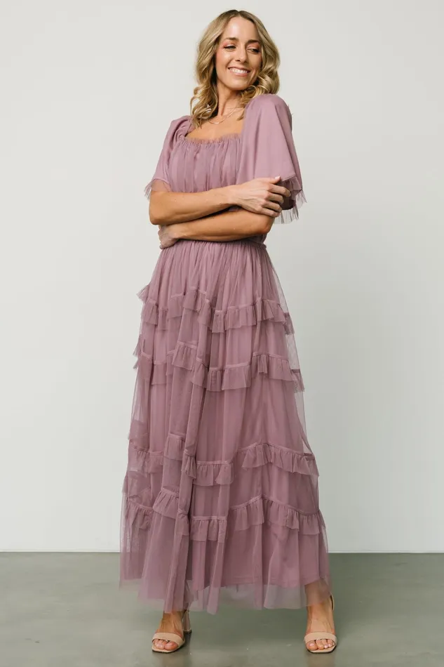 Magdalena Tulle Maxi Dress Dusty Orchid Women Baltic Born Maxi Dresses
