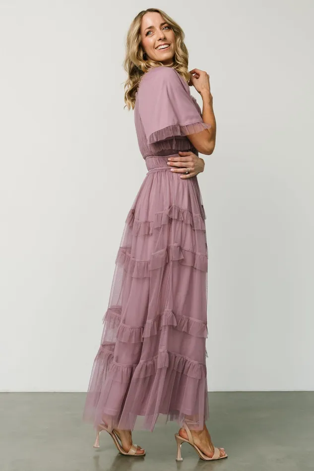 Magdalena Tulle Maxi Dress Dusty Orchid Women Baltic Born Maxi Dresses