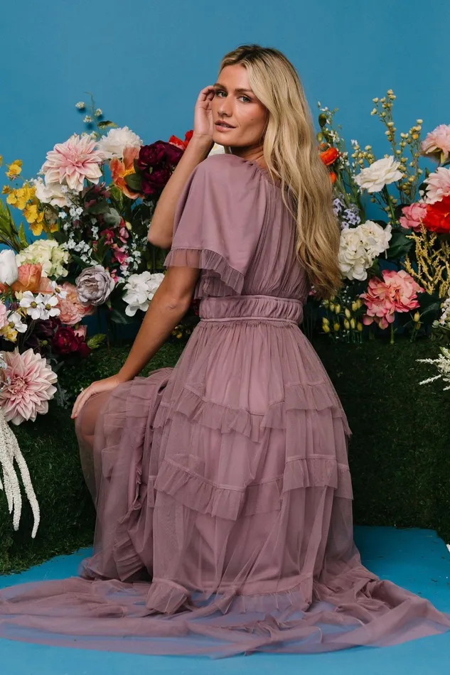 Magdalena Tulle Maxi Dress Dusty Orchid Women Baltic Born Maxi Dresses