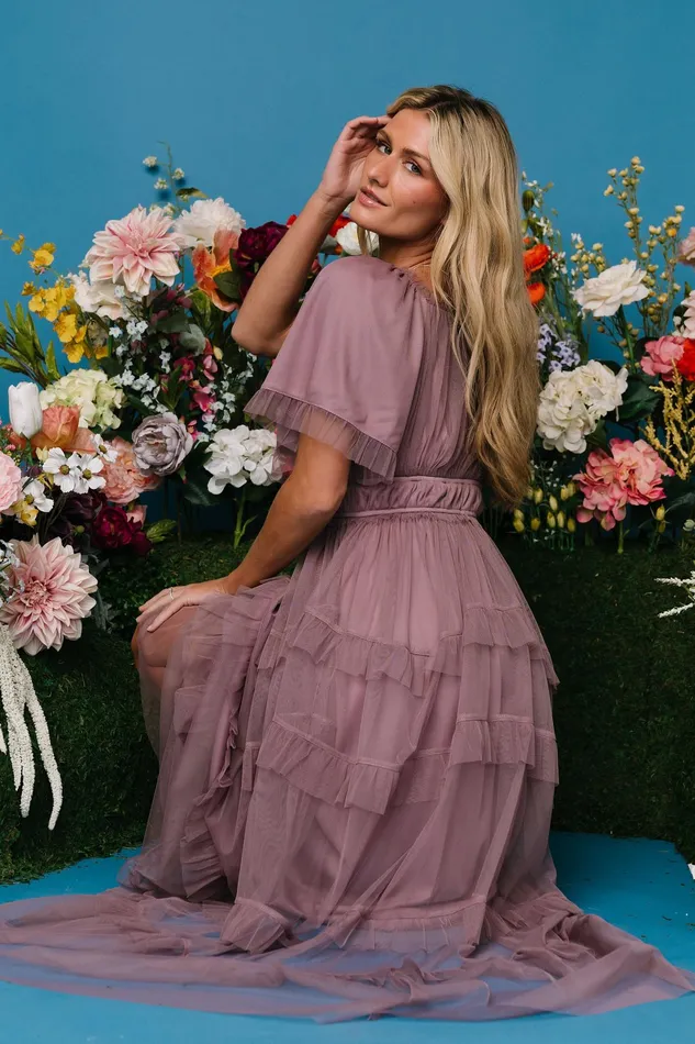 Magdalena Tulle Maxi Dress Dusty Orchid Women Baltic Born Maxi Dresses