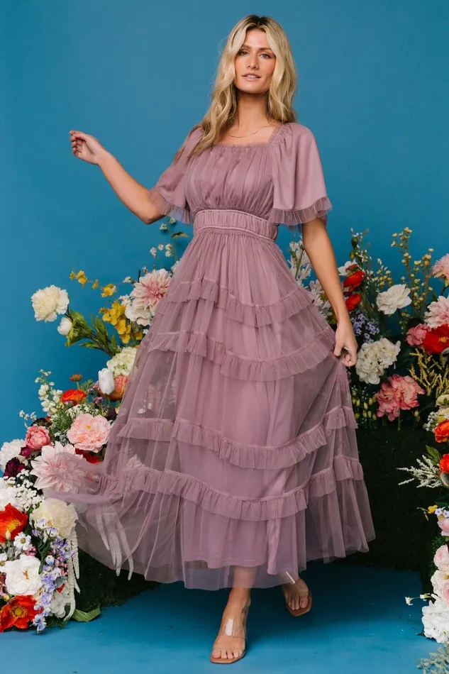 Magdalena Tulle Maxi Dress Dusty Orchid Women Baltic Born Maxi Dresses