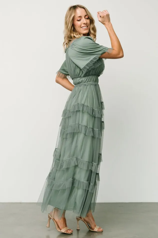 Magdalena Tulle Maxi Dress Eucalyptus Women Baltic Born Maxi Dresses Magdalena Tulle Maxi Dress Eucalyptus Women Baltic Born Maxi Dresses