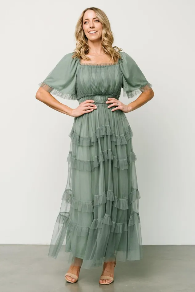 Magdalena Tulle Maxi Dress Eucalyptus Women Baltic Born Maxi Dresses Magdalena Tulle Maxi Dress Eucalyptus Women Baltic Born Maxi Dresses