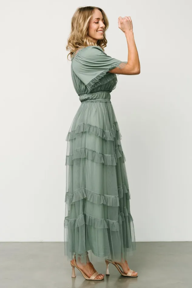 Magdalena Tulle Maxi Dress Eucalyptus Women Baltic Born Maxi Dresses Magdalena Tulle Maxi Dress Eucalyptus Women Baltic Born Maxi Dresses
