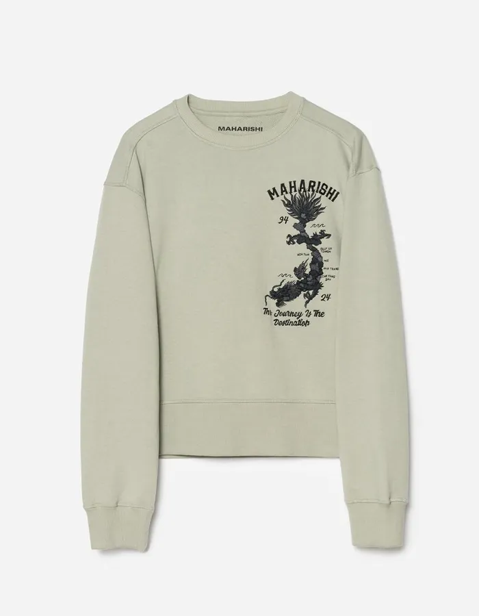 Maharishi Crew Sweats 5248 Dragon Map Vintage Crew Sweat Sage 8211 Men