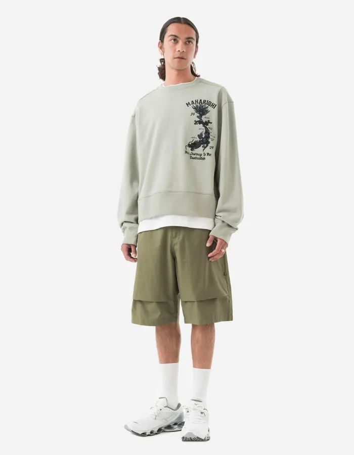 Maharishi Crew Sweats 5248 Dragon Map Vintage Crew Sweat Sage 8211 Men
