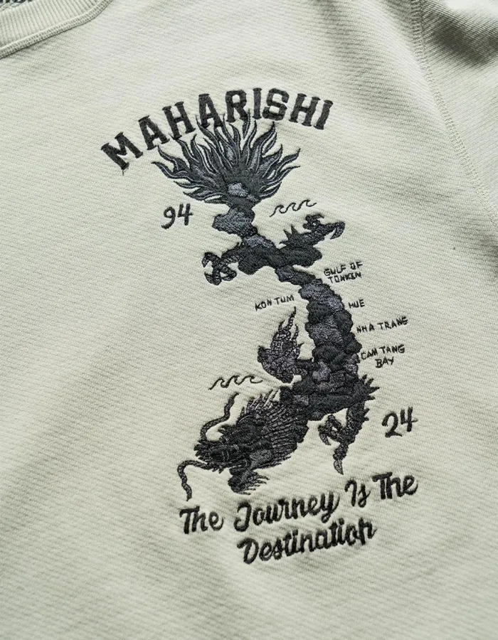 Maharishi Crew Sweats 5248 Dragon Map Vintage Crew Sweat Sage 8211 Men