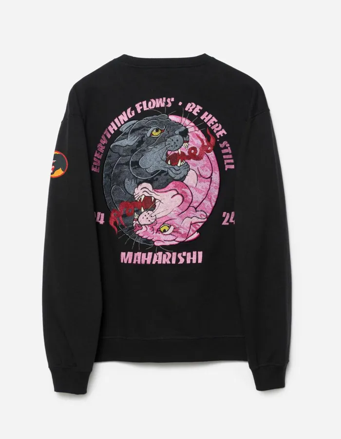 Maharishi Crew Sweats 5311 Duality Panther Crew Sweat Black 8211 Men