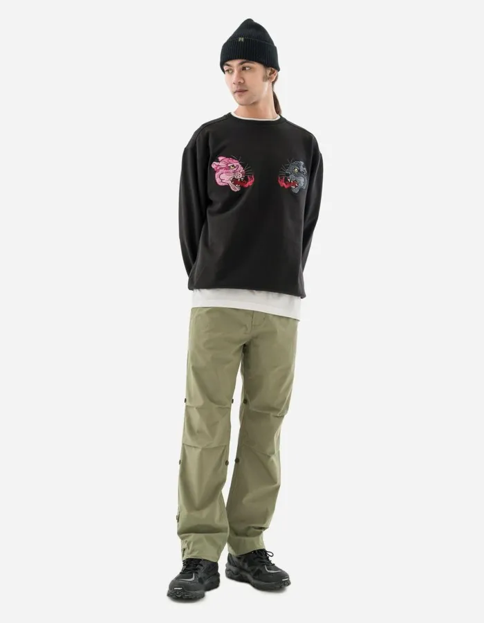 Maharishi Crew Sweats 5311 Duality Panther Crew Sweat Black 8211 Men