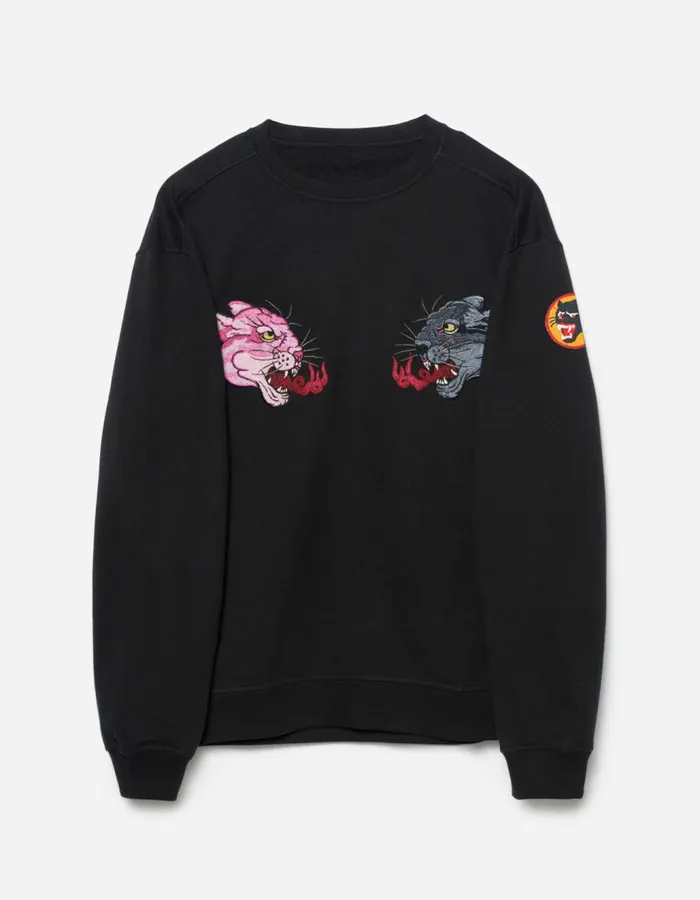 Maharishi Crew Sweats 5311 Duality Panther Crew Sweat Black 8211 Men