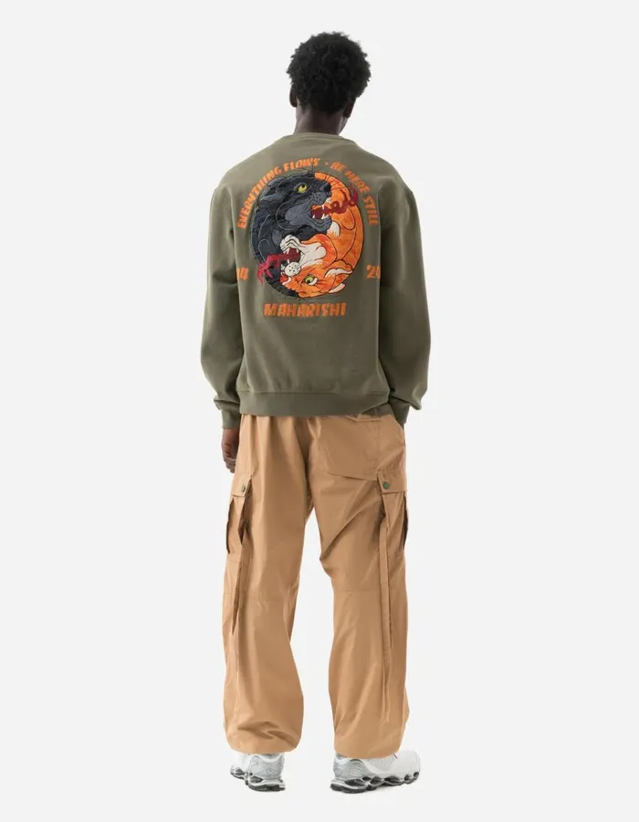Maharishi Crew Sweats 5311 Duality Panther Crew Sweat Olive OG107F 8211 Men
