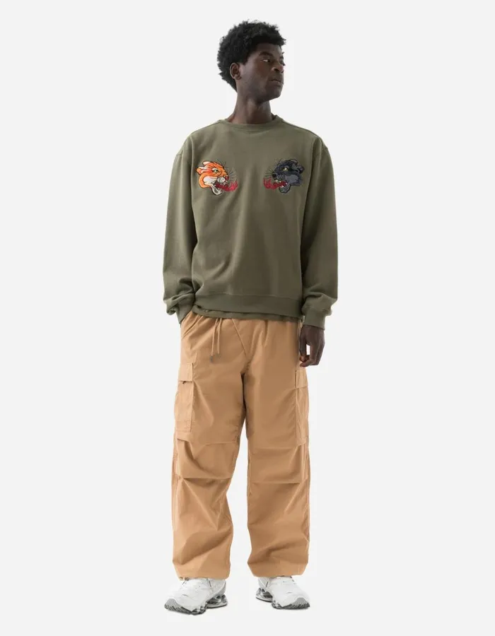 Maharishi Crew Sweats 5311 Duality Panther Crew Sweat Olive OG107F 8211 Men