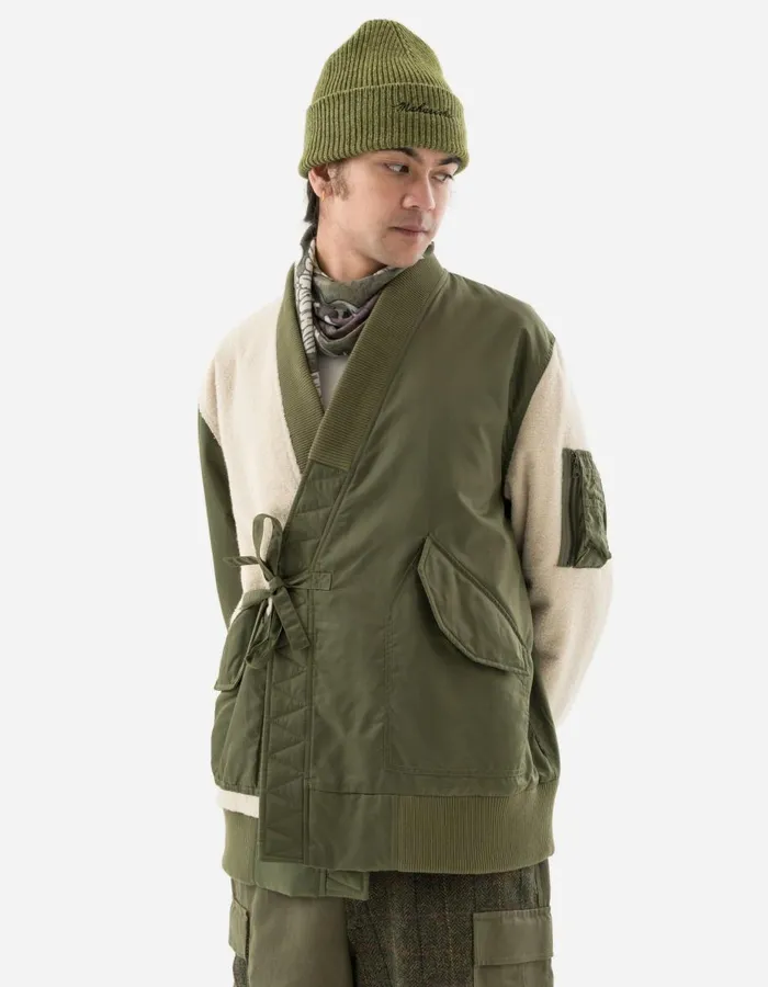 Maharishi Kimonos 5257 Fleece CWU Flight Kimono OliveEcru 8211 Men