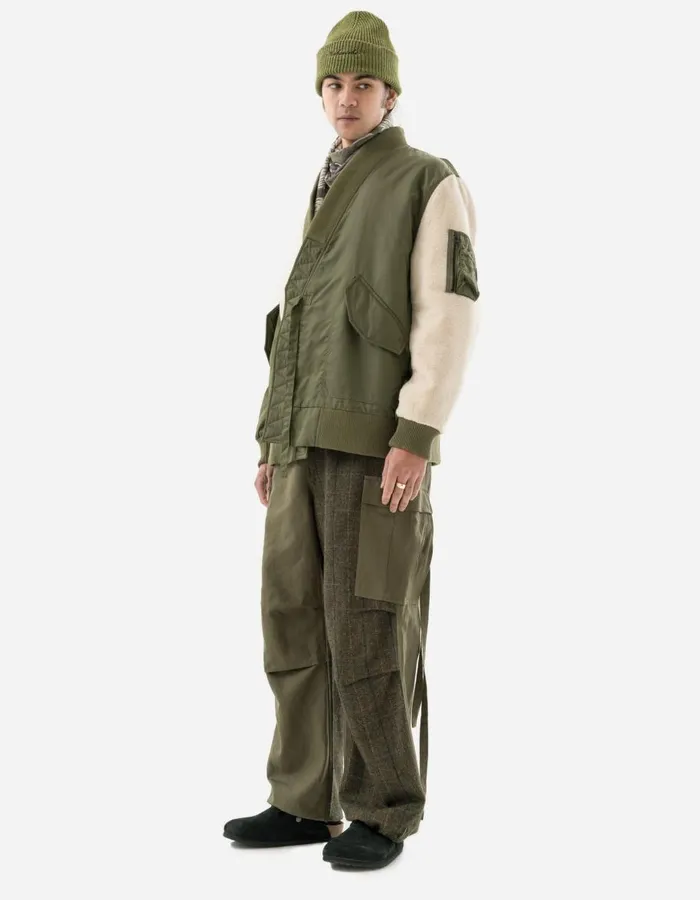 Maharishi Kimonos 5257 Fleece CWU Flight Kimono OliveEcru 8211 Men