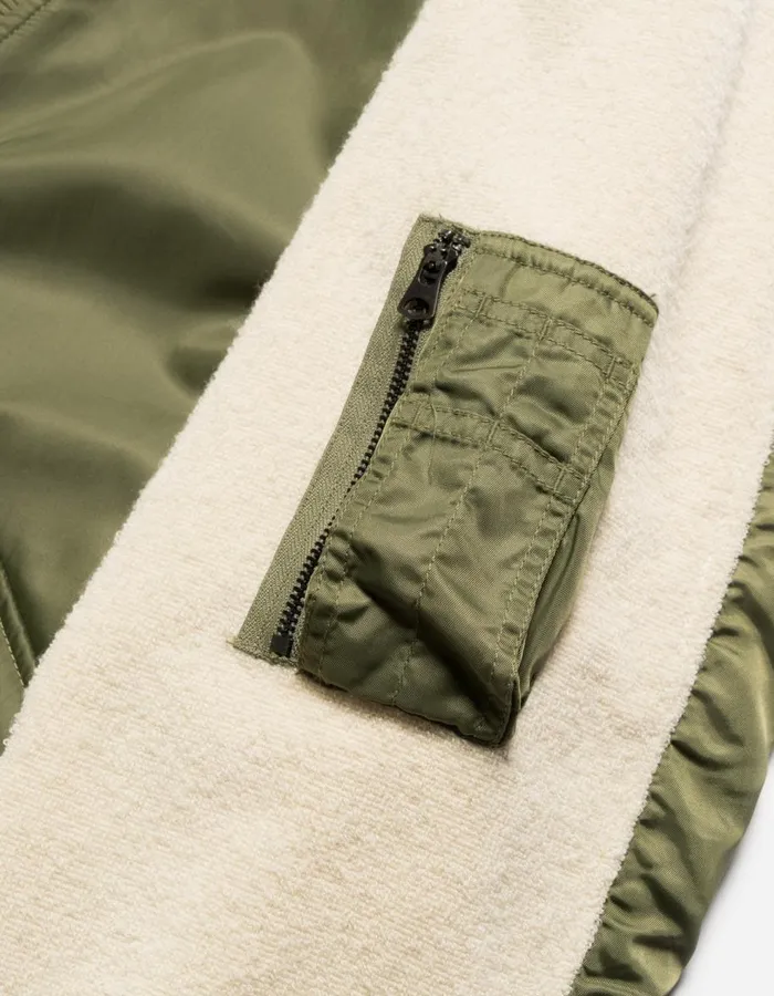 Maharishi Kimonos 5257 Fleece CWU Flight Kimono OliveEcru 8211 Men