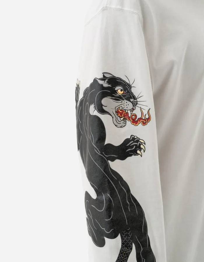 Maharishi Long Sleeve TShirts 1387 Duality Panther LS TShirt White 8211 Men