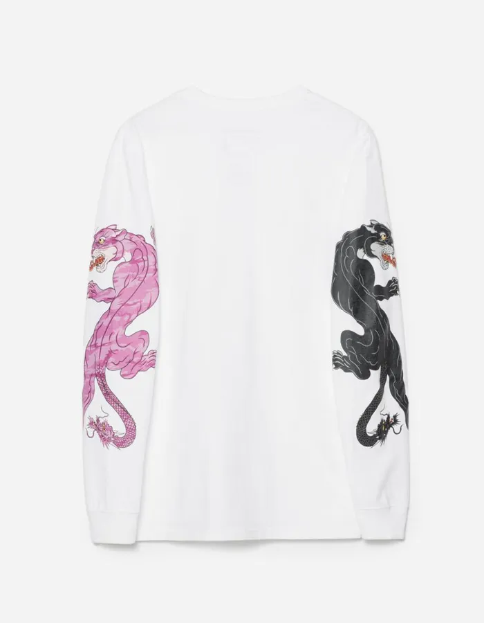 Maharishi Long Sleeve TShirts 1387 Duality Panther LS TShirt White 8211 Men