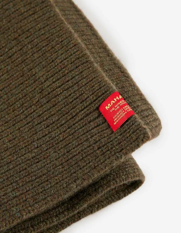 Maharishi Scarves 9278 Knitted MILTYPE Scarf Geelong Wool Mil Olive 8211 Men