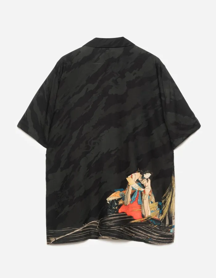 Maharishi Short Sleeve Shirts 1408 Cyber Skeleton Camp Collar Shirt Multi 8211 Men