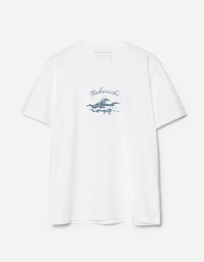 Maharishi Short Sleeve TShirts 1379 Mount Fuji TShirt White 8211 Men