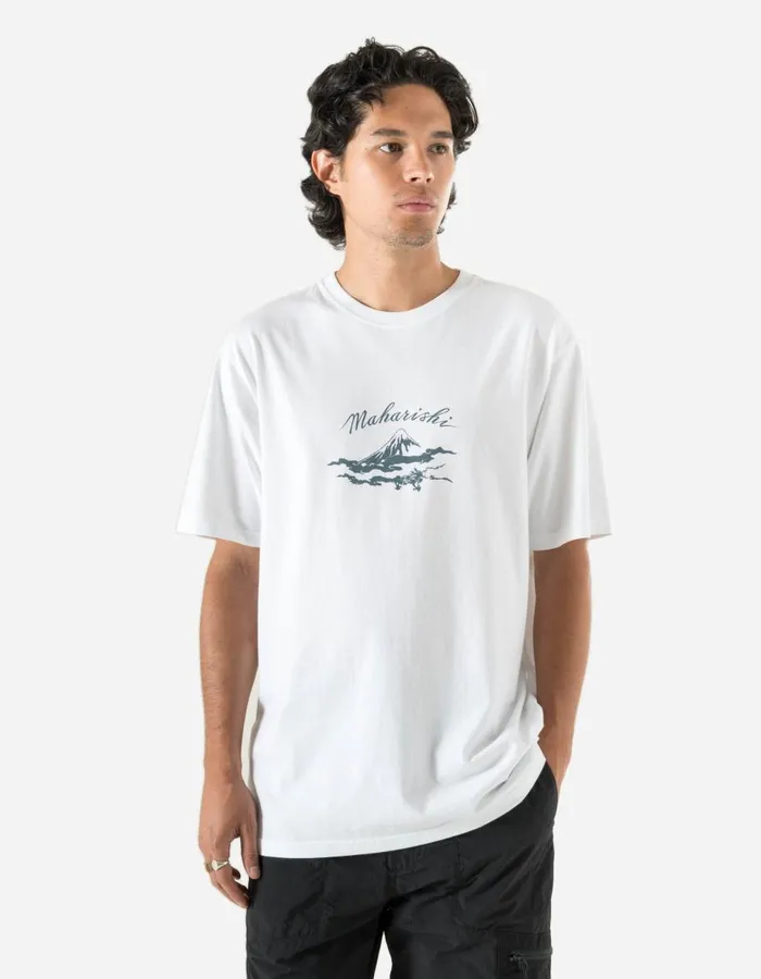 Maharishi Short Sleeve TShirts 1379 Mount Fuji TShirt White 8211 Men